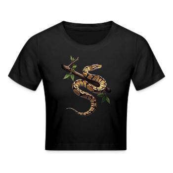 Königspython Schlangen Liebhaber Terrarium Python - Frauen Cropped T-Shirt - Schwarz - Vorne - Marisol (170cm)