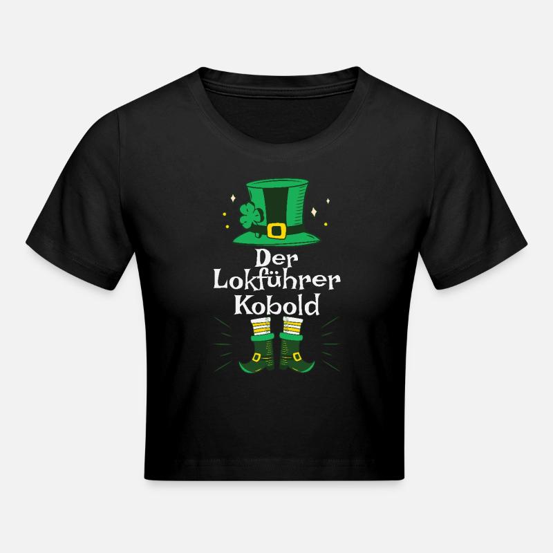 Chapeau de lutin pour les conducteurs de train pour la Saint-Patrick - Crop top - noir