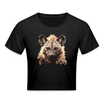 Hyänen Hyäne - Frauen Cropped T-Shirt - Schwarz - Vorne - Marisol (170cm)