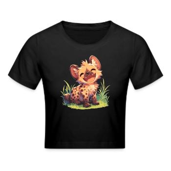 Hyänen Hyäne - Frauen Cropped T-Shirt - Schwarz - Vorne - Marisol (170cm)