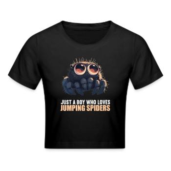 Jumping Spider Springspinnen Springspinne - Frauen Cropped T-Shirt - Schwarz - Vorne - Marisol (170cm)