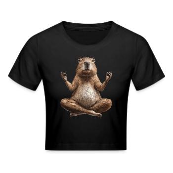 Wasserschwein - Frauen Cropped T-Shirt - Schwarz - Vorne - Marisol (170cm)