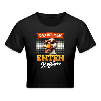 Enten Karneval DAS IST MEIN ENTEN KOSTÜM Lustiges - Frauen Cropped T-Shirt - Schwarz - Vorne - Marisol (170cm)