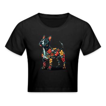 Bullterrier - Frauen Cropped T-Shirt - Schwarz - Vorne - Marisol (170cm)