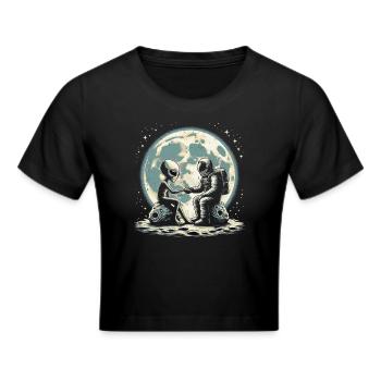 Alien - Frauen Cropped T-Shirt - Schwarz - Vorne - Marisol (170cm)