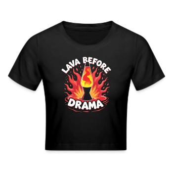 Lava -lampe Retro Ästhetische Psychedelische - Frauen Cropped T-Shirt - Schwarz - Vorne - Marisol (170cm)