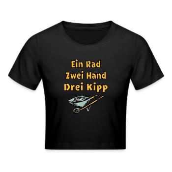 Lustiger Bau Spruch Schubkarre Humor Garten - Frauen Cropped T-Shirt - Schwarz - Vorne - Marisol (170cm)
