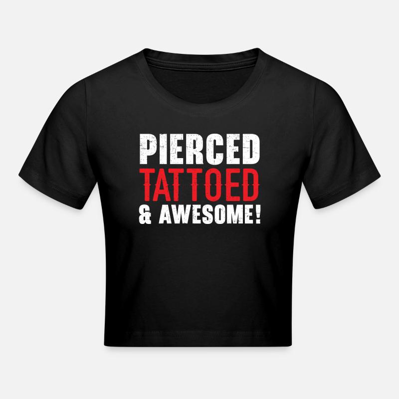 Tatouage percé et tatouage corné - Crop top - noir