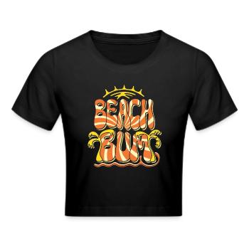 Plage Bum Palmiers Été Plage Retro Surf Vacances - Crop top - noir - Devant - Marisol (170cm)