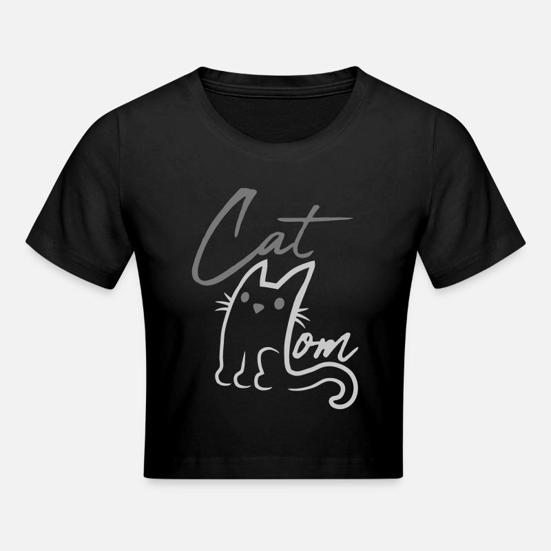 Texte Logo Chat Maman - Crop top - noir