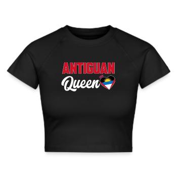 Antigua and Barbuda flag - Cropped T-Shirt - black - Front - Marisol (170cm)