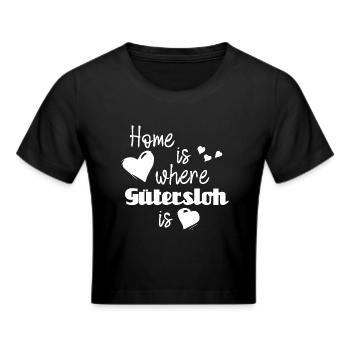 Zuhause in Gütersloh - Home is where Gütersloh is - Frauen Cropped T-Shirt - Schwarz - Vorne - Marisol (170cm)