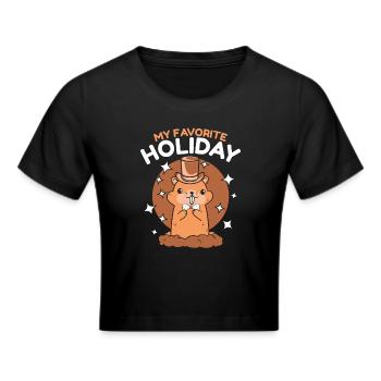 Marmot Marmots Rodent Animal Ground squirrel - Cropped T-Shirt - black - Front - Marisol (170cm)