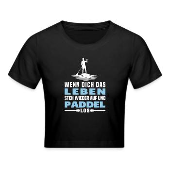 Stand Up Paddling SUP - Frauen Cropped T-Shirt - Schwarz - Vorne - Marisol (170cm)