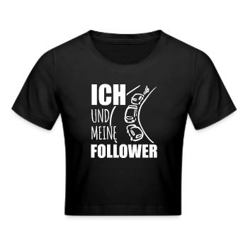 Ich und meine Follower - Fahrradweg - Fahrrad - Frauen Cropped T-Shirt - Schwarz - Vorne - Marisol (170cm)