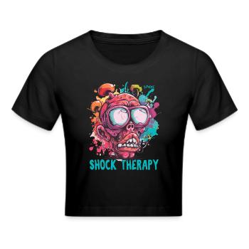 Thérapie de choc Crazy Guy Skull - Crop top - noir - Devant - Marisol (170cm)