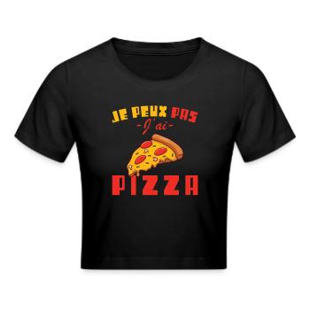 Je peux pas j'ai pizza - Crop top - noir - Devant - Marisol (170cm)