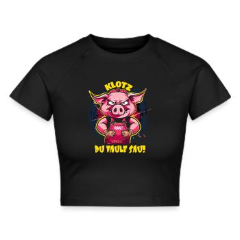 Connecte-toi, cochon paresseux ! Artisan porcin - Crop top - noir - Devant - Marisol (170cm)