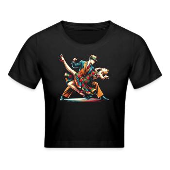 Lindy Hop Tänzer Swinging Dancing Swing Dance - Frauen Cropped T-Shirt - Schwarz - Vorne - Marisol (170cm)