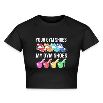Pole Dance - Frauen Cropped T-Shirt - Schwarz - Vorne - Marisol (170cm)