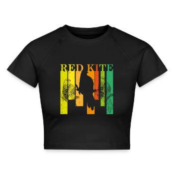 Vogelmotiv Rotmilan Beobachten Wald Hobby - Frauen Cropped T-Shirt - Schwarz - Vorne - Marisol (170cm)
