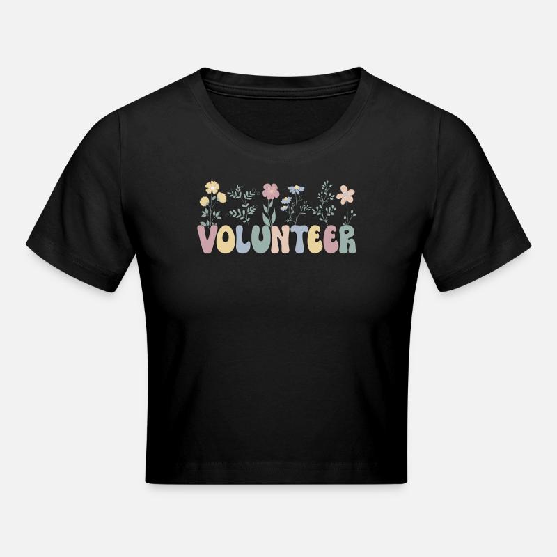 Ehrenamtliche Arbeit Freiwilliger Helfer Bénévole - Crop top - noir