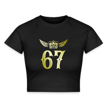 67 Number crown - Cropped T-Shirt - black - Front - Marisol (170cm)