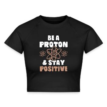 atom Wissenschaft - Frauen Cropped T-Shirt - Schwarz - Vorne - Marisol (170cm)