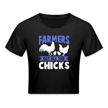chicken farmer - Cropped T-Shirt - black - Front - Marisol (170cm)