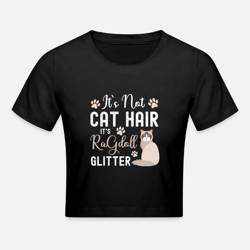 Ce n’est pas des poils de chat, c’est des paillettes ragdoll - Crop top - noir