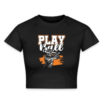 Baseball Sports - Cropped T-Shirt - black - Front - Marisol (170cm)