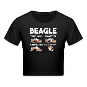 Hund Beagle - Frauen Cropped T-Shirt - Schwarz - Vorne - Marisol (170cm)