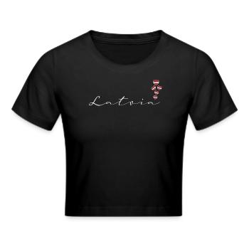 Latvia - Cropped T-Shirt - black - Front - Marisol (170cm)