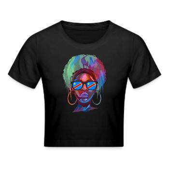 Demokratische Republik Kongo - Frauen Cropped T-Shirt - Schwarz - Vorne - Marisol (170cm)