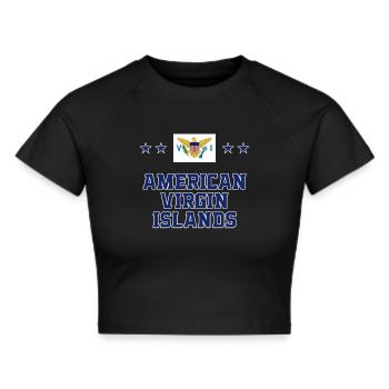 Amerikanische Jungferninseln - Frauen Cropped T-Shirt - Schwarz - Vorne - Marisol (170cm)