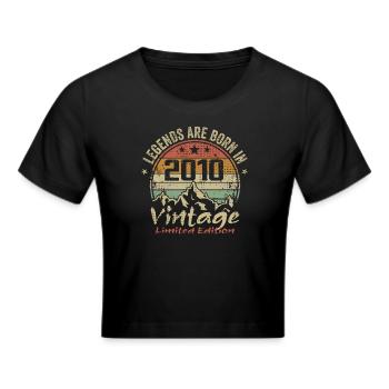 Die Legenden wurden in den Jahren 2010 - 2010 geboren - Frauen Cropped T-Shirt - Schwarz - Vorne - Marisol (170cm)
