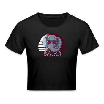 Qatar - Cropped T-Shirt - black - Front - Marisol (170cm)