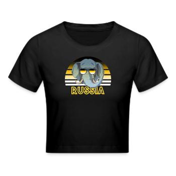 Russian Empire - Cropped T-Shirt - black - Front - Marisol (170cm)
