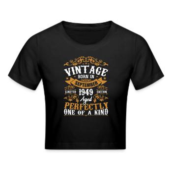 1949 Septembre 1949 Cadeau 75e Anniversaire 1949 - Crop top - noir - Devant - Marisol (170cm)