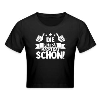 Name Petra - Frauen Cropped T-Shirt - Schwarz - Vorne - Marisol (170cm)