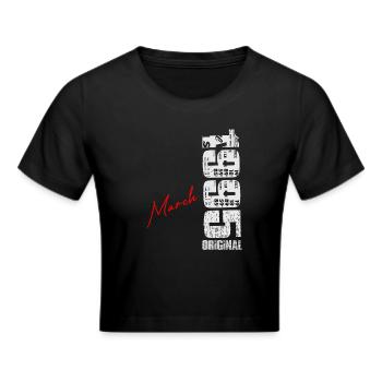 März 1995 Jahrgang geboren Geburtstag Retro - Frauen Cropped T-Shirt - Schwarz - Vorne - Marisol (170cm)