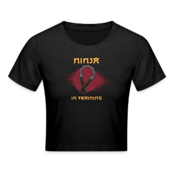 Ninjutsu Nunchaku Ninja Training Waffen Karate - Frauen Cropped T-Shirt - Schwarz - Vorne - Marisol (170cm)