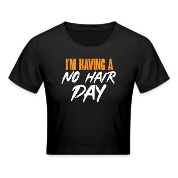 Glatze Kahlköpfigkeit Bart Glatzkopf - Frauen Cropped T-Shirt - Schwarz - Vorne - Marisol (170cm)