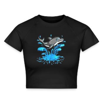 Dauphins nageurs aquatiques Mammifères marins Dauphins - Crop top - noir - Devant - Marisol (170cm)