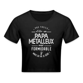 Papa métalleux Métal Music heavy metal - Crop top - noir - Devant - Marisol (170cm)