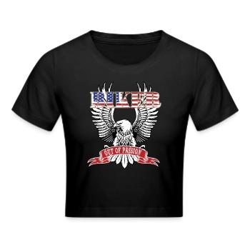 Motorcykel Motorcyklist Biker med lidenskab - Cropped T-Shirt - sort - Foran - Marisol (170cm)