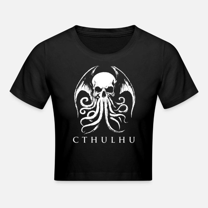 Cthulhu Gothic Skull - Crop top - noir