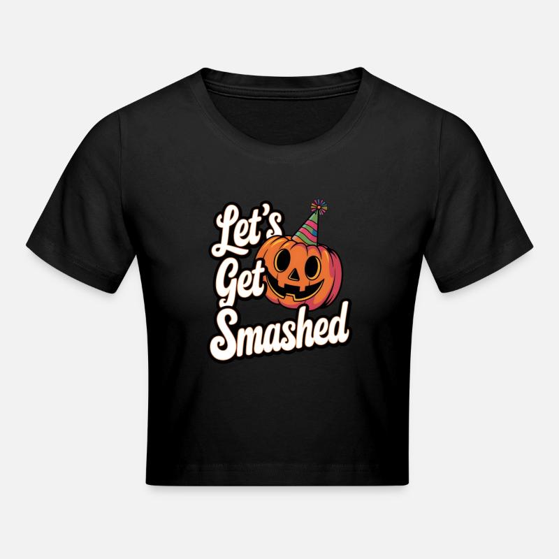 Let's Get Smashed - Cropped T-Shirt - black