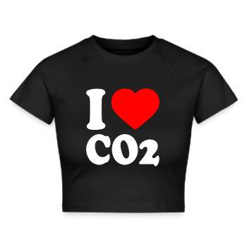 I love co2 - Frauen Cropped T-Shirt - Schwarz - Vorne - Marisol (170cm)