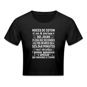 Noces De Coton 1 An De Mariage - Crop top - noir - Devant - Marisol (170cm)